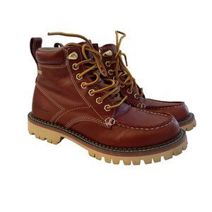 Eddie Bauer Severson Moc Toe Boots 4.5 Mens, 6 Womens Copper Waterproof